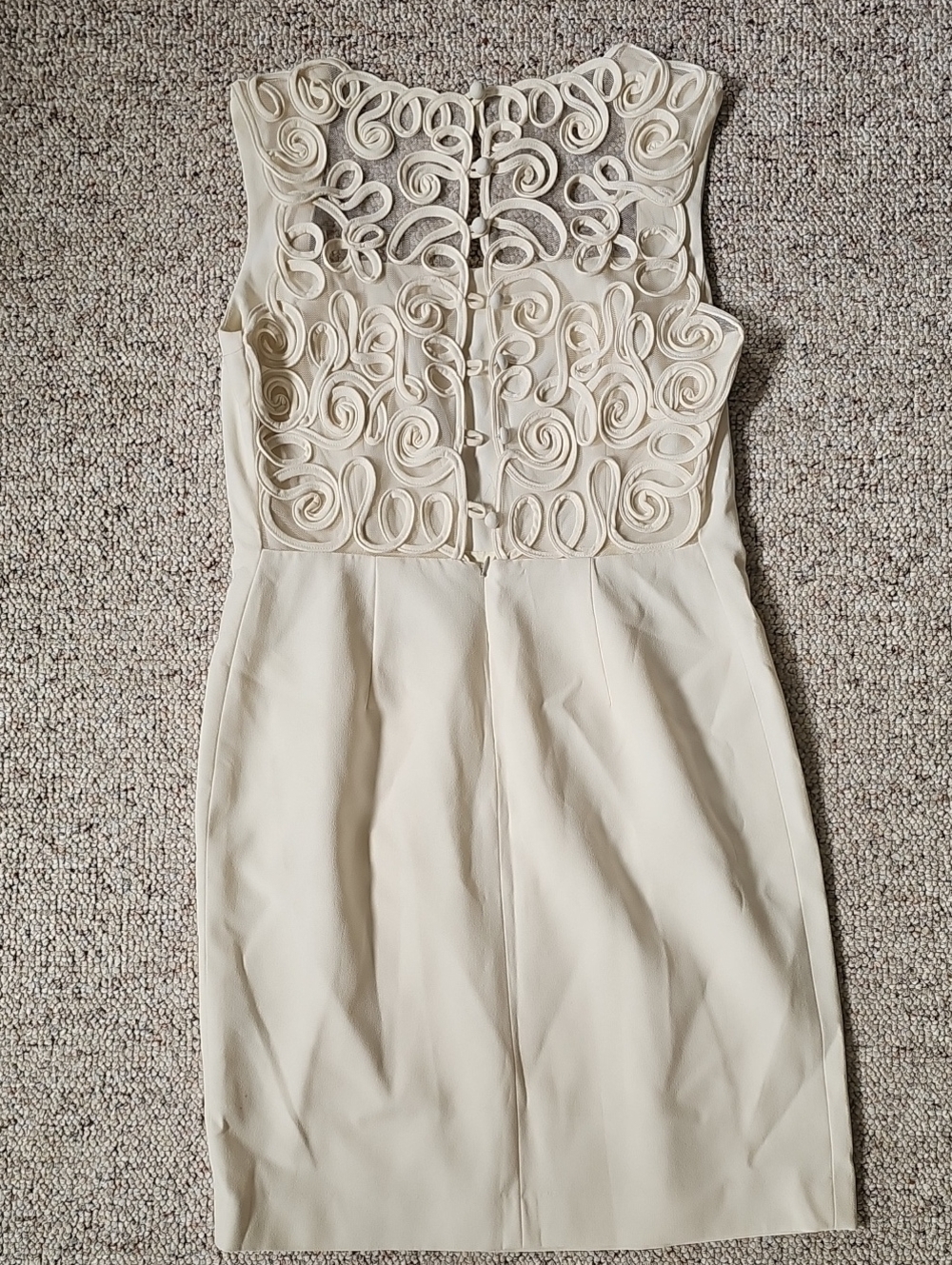 Laundry By Shelli Segal Cream Embroidered-Back Mini Dress